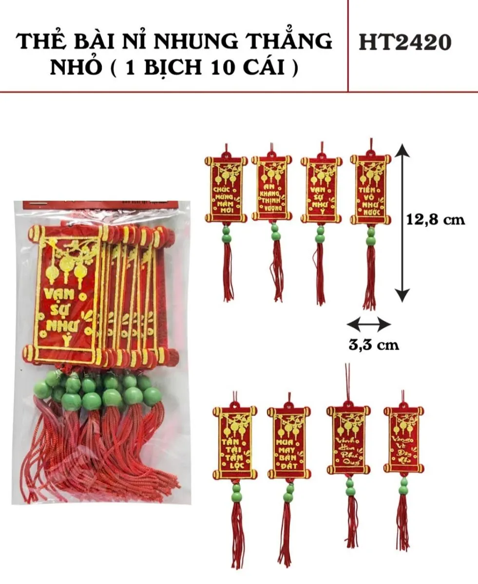 THẺ BÀI NỈ NHUNG THẲNG NHỎ