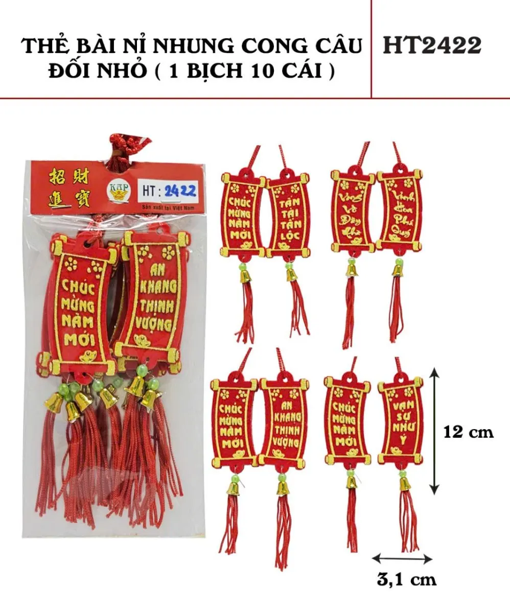 THẺ BÀI NỈ NHUNG CONG CÂU ĐỐI NHỎ