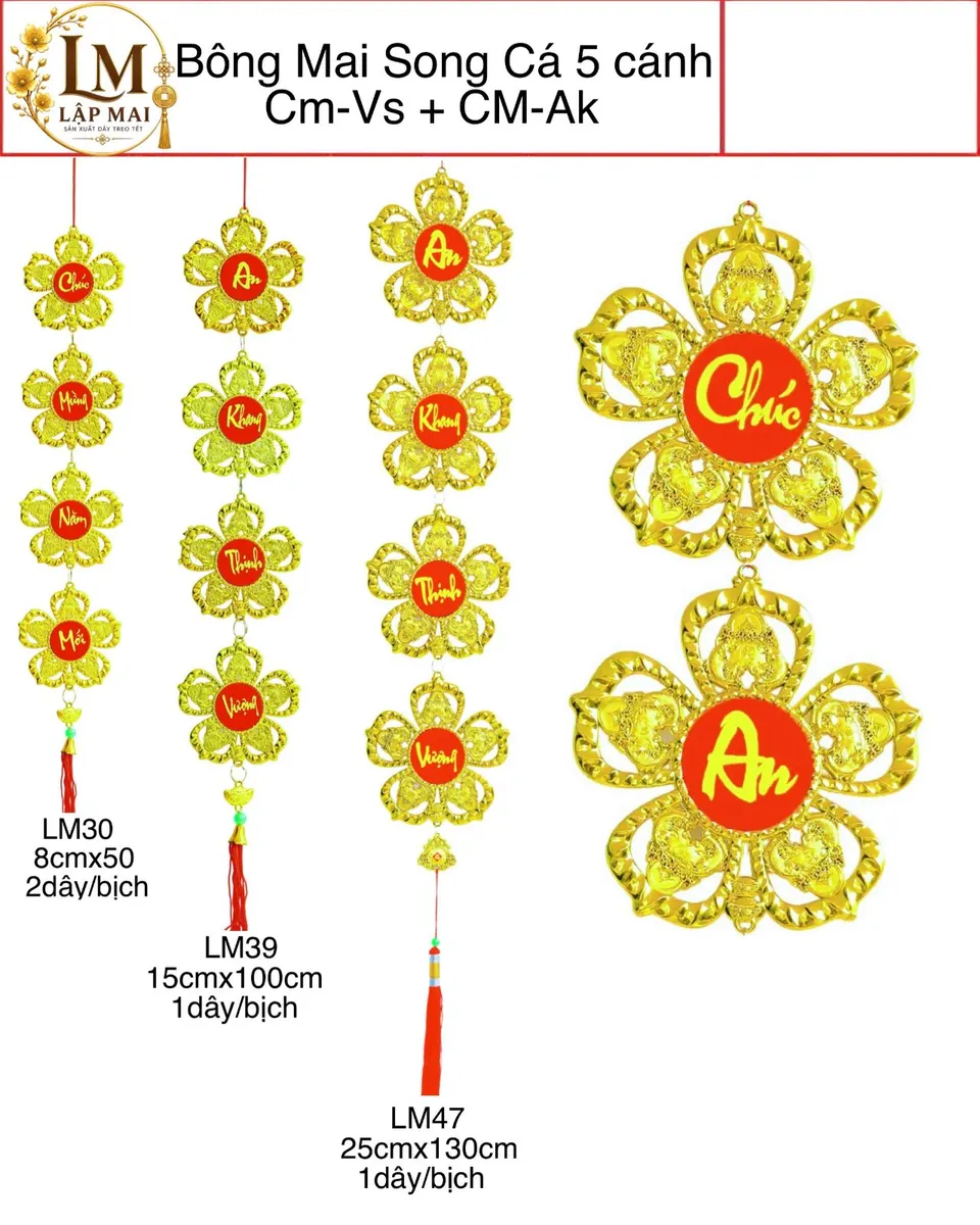 BÔNG MAI SONG CÁ 5 CÁNH ( LỚN )