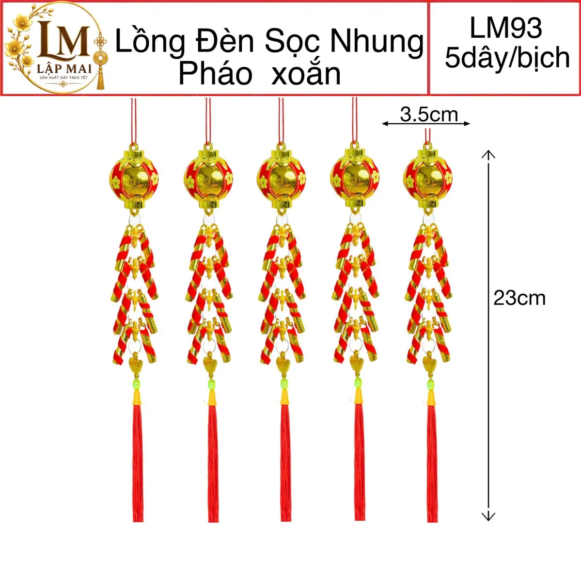 LỒNG ĐÈN SỌC 35MM.PHÁO VÀNG SỌC