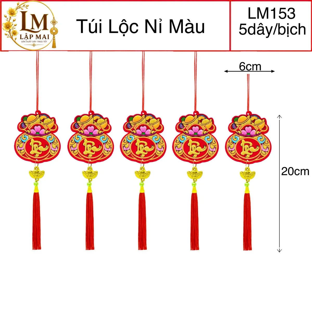 TÚI LỘC NỈ MÀU