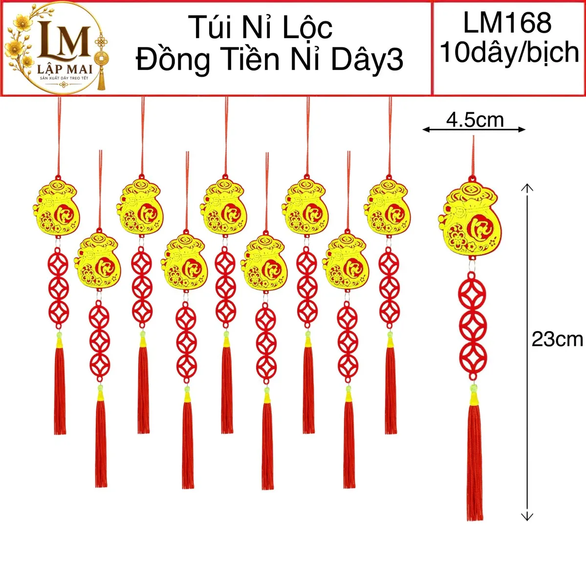 TÚI NỈ LỘC . ĐỒNG TIỀN NỈ DÂY 3