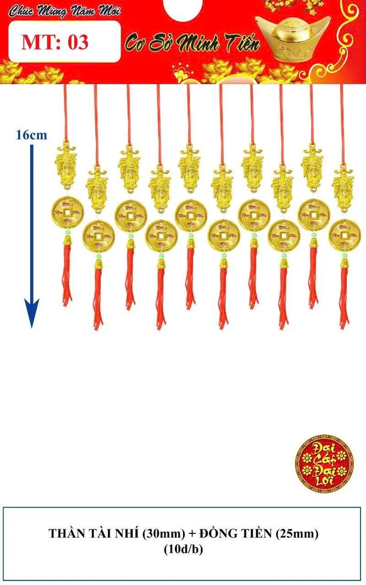 THẦN TÀI NHÍ (30mm) + ĐỒNG TIỀN MAI MẮN (25mm)