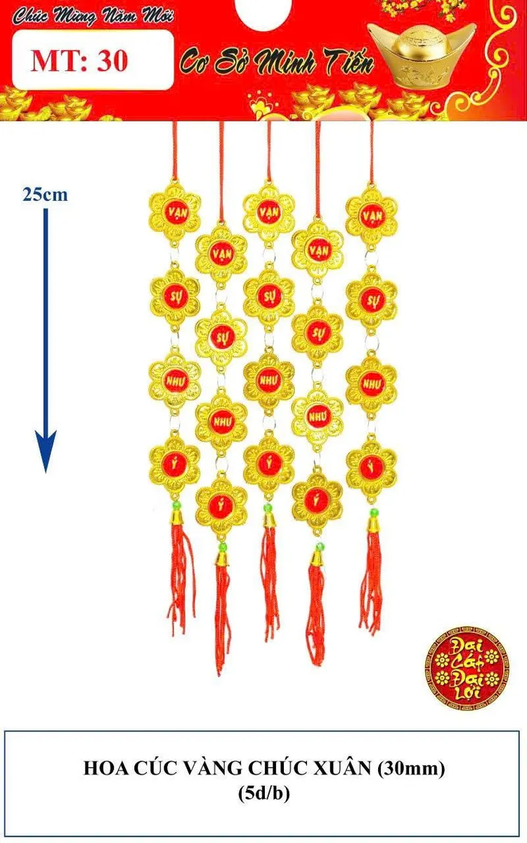 HOA CÚC VÀNG CHÚC XUÂN (30mm)