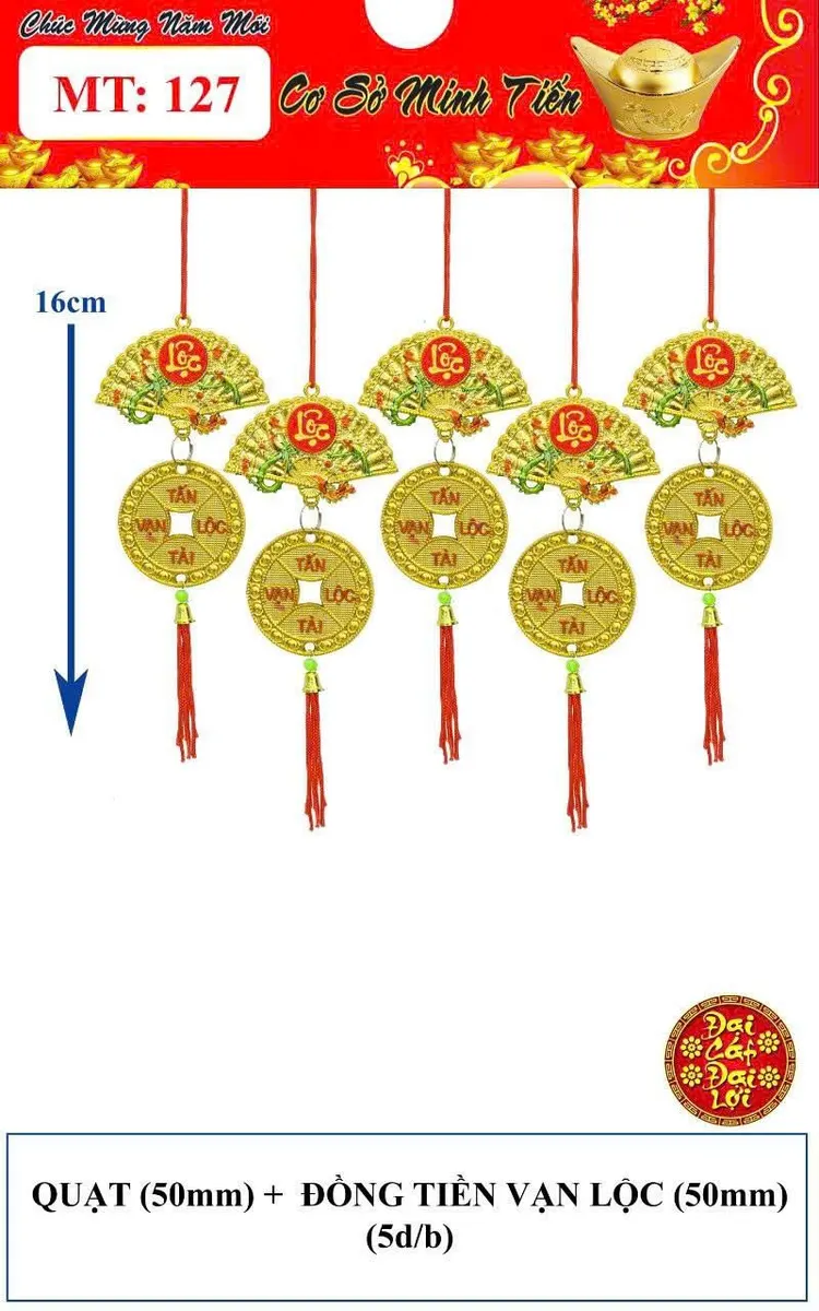 QUẠT(50mm) + ĐỒNG TIỀN VẠN LỘC (50mm)