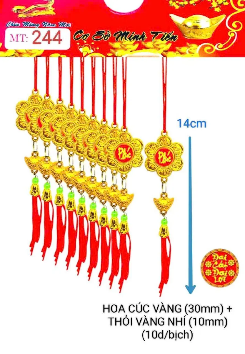 HOA CÚC VÀNG (30mm) + THỎI VÀNG NHÍ (10mm)