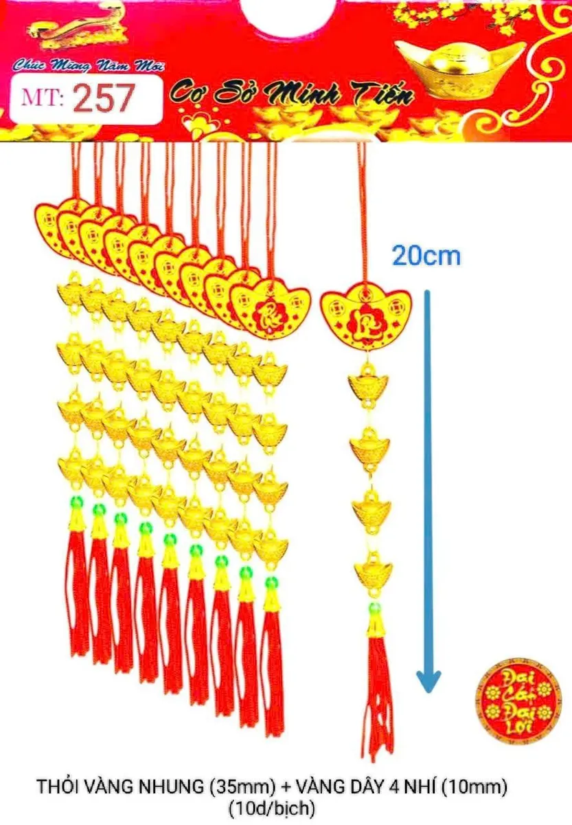 THỎI VÀNG NHUNG (35mm) + VÀNG DÂY 4 NHÍ (10mm)