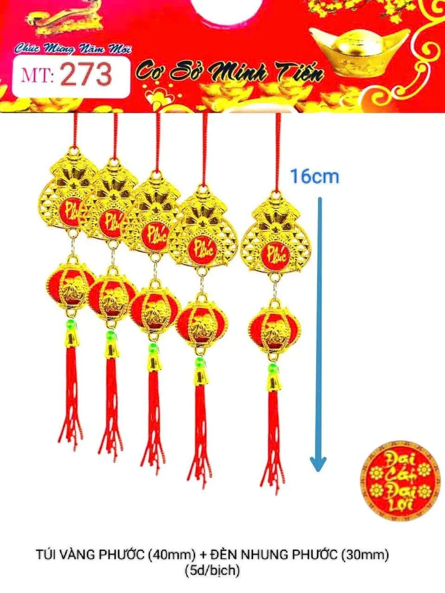 TÚI VÀNG PHƯỚC (40mm) + ĐÈN NHUNG PHƯỚC (30mm)