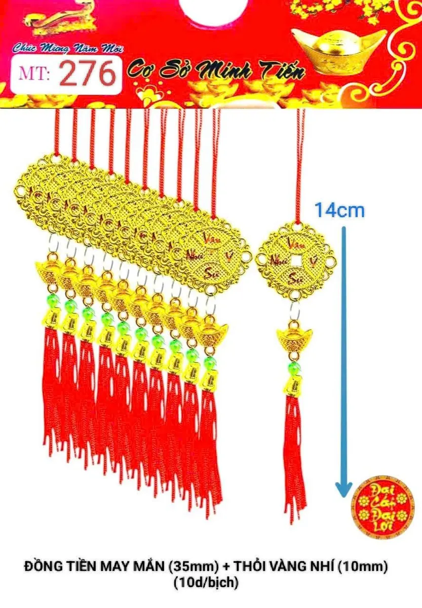 ĐỒNG TIỀN MAY MẮN (35mm) + THỎI VÀNG NHÍ (10mm)