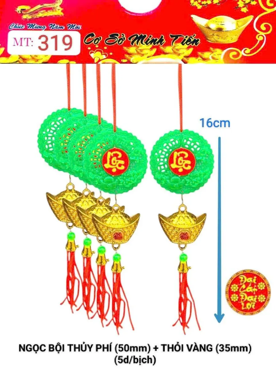 NGỌC BỘI THỦY PHÍ (50mm) + THỎI VÀNG (35mm)
