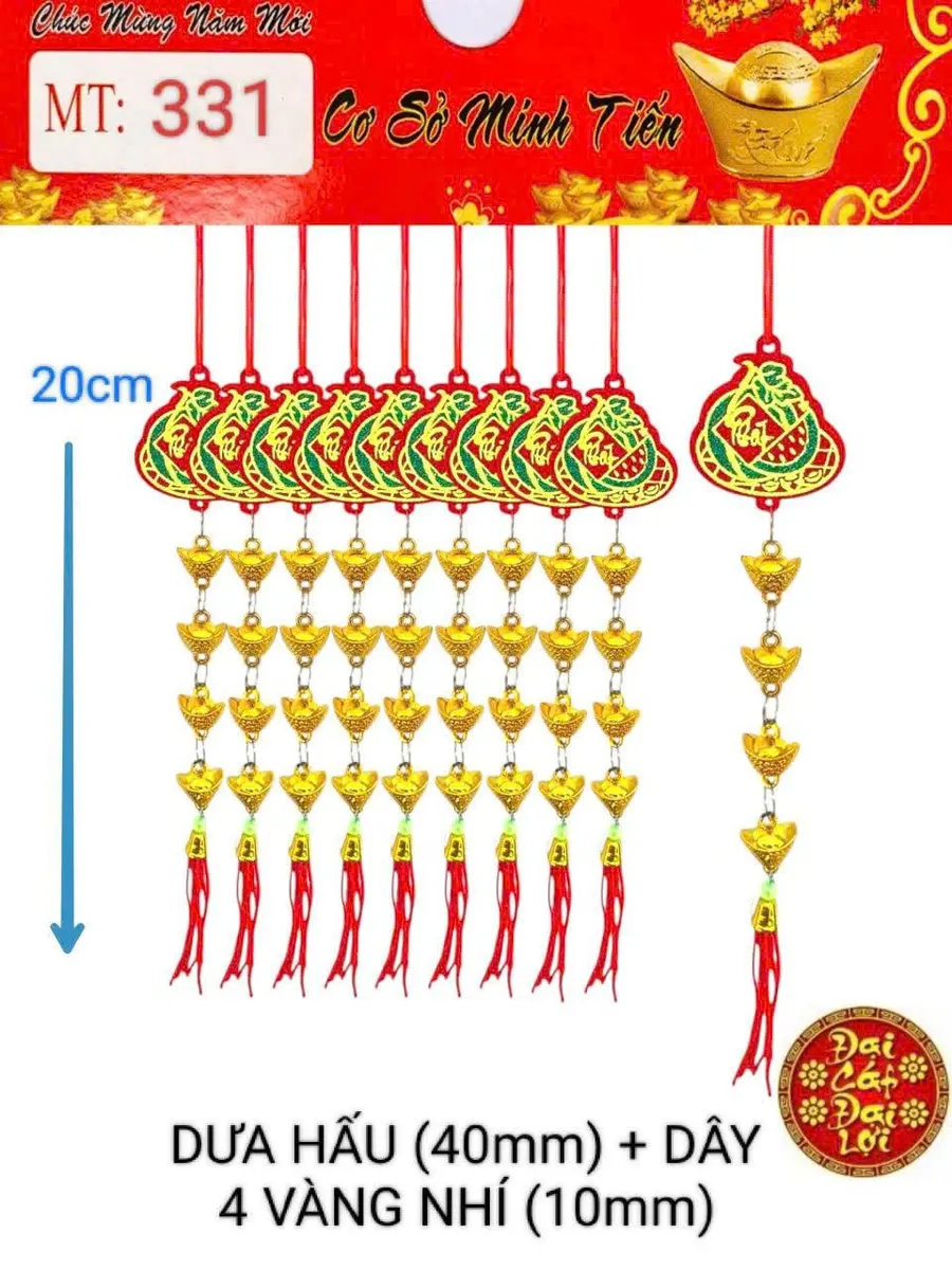 DƯA HẤU (40mm) + VÀNG DÂY 4 NHÍ (10mm)