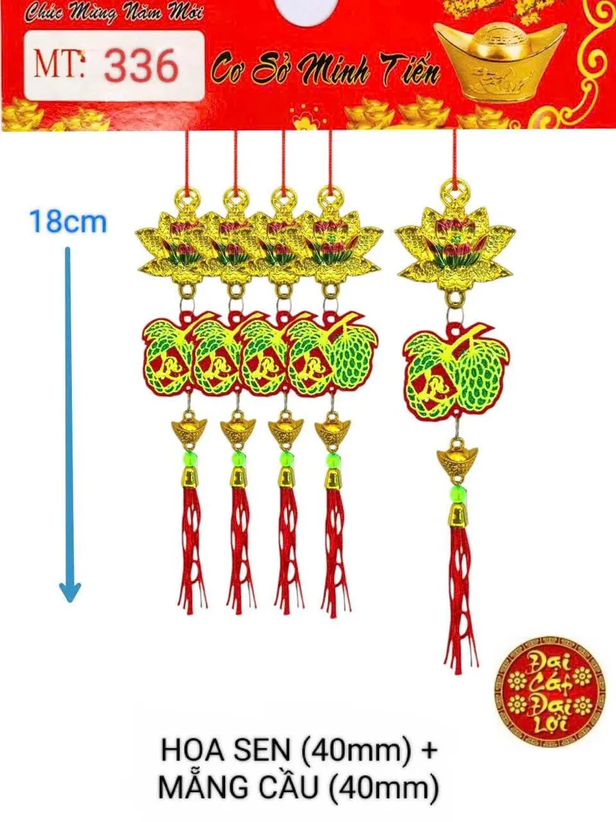 HOA SEN (40mm) + MẴNG CẦU (40mm) + VÀNG NHÍ (10mm)