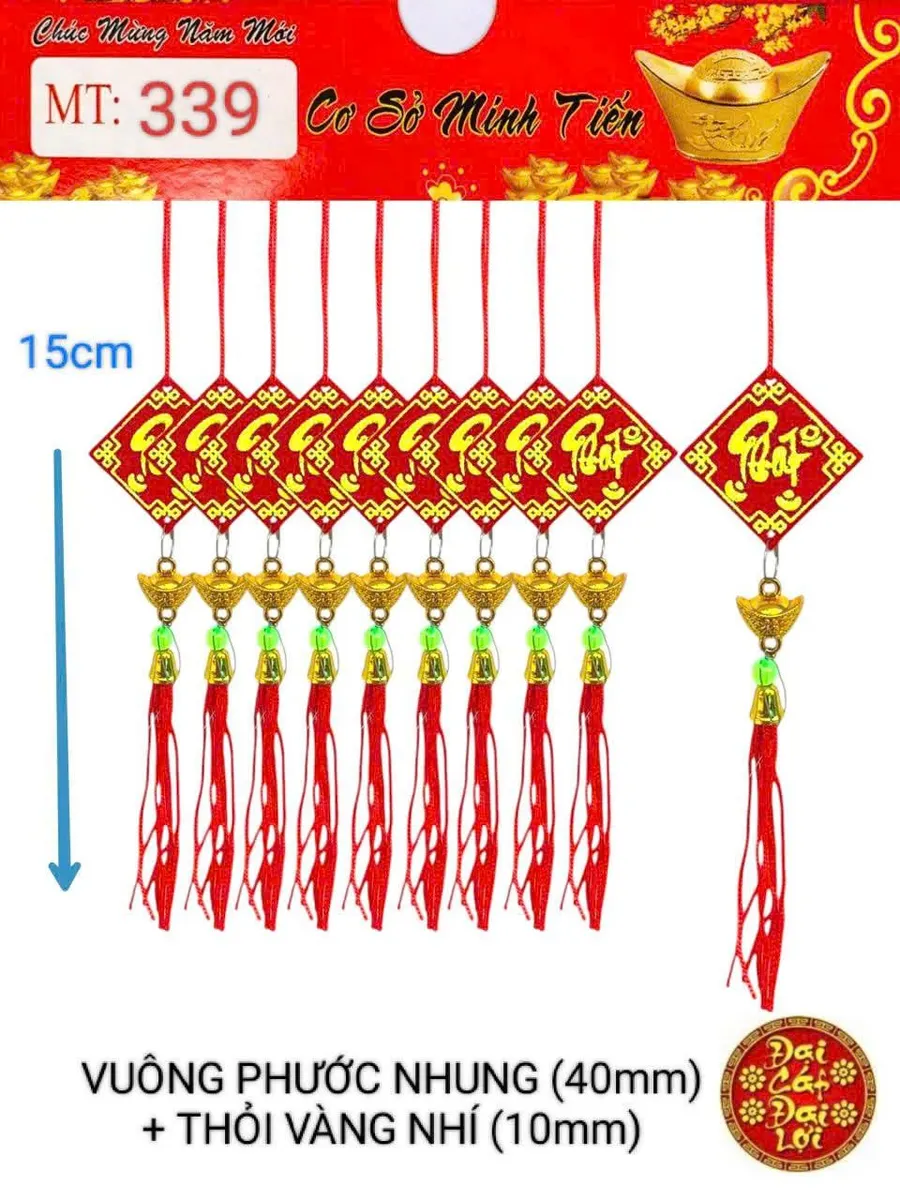 VUÔNG PHƯƠC NHUNG (40mm) + THỎI VÀNG NHÍ (10mm)