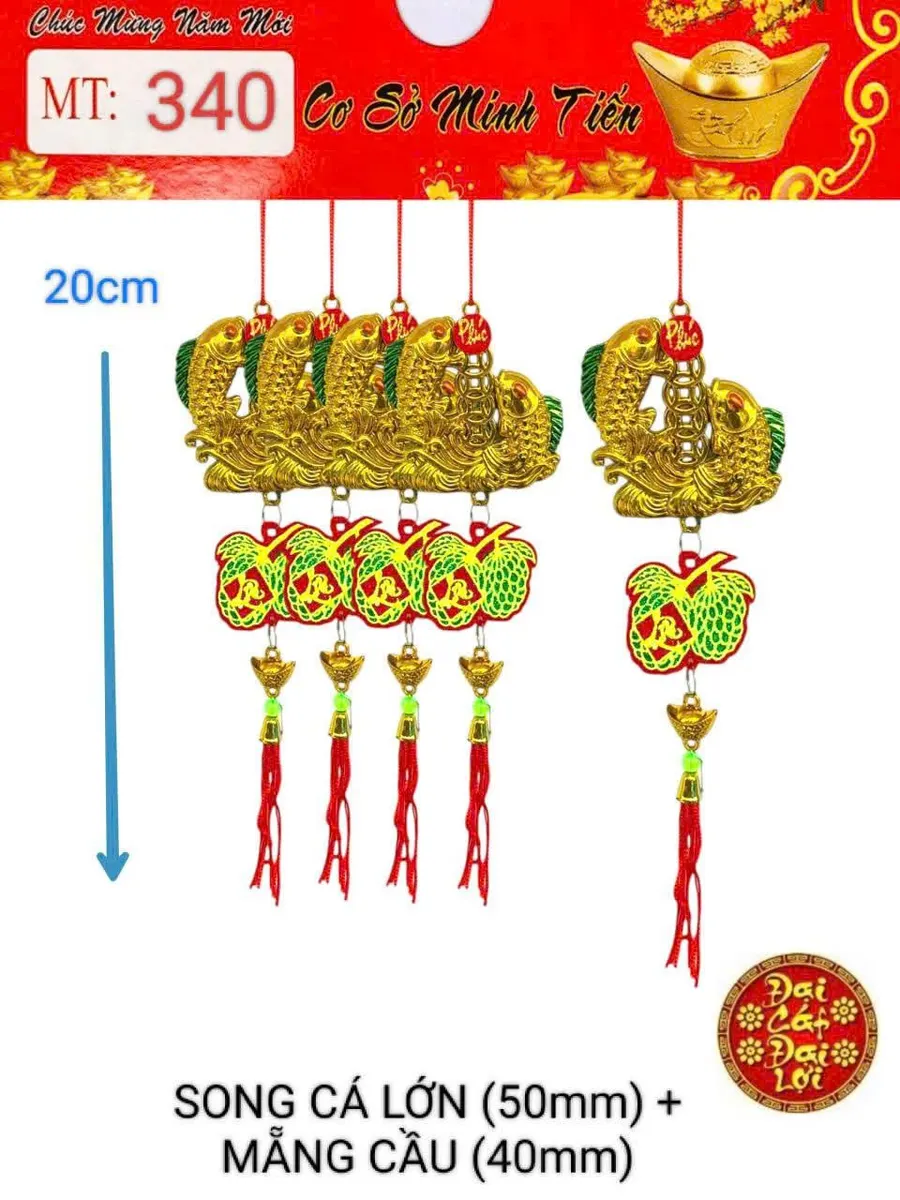 SONG CÁ LỚN (50mm) + MẴNG CẦU (40mm) + VÀNG NHÍ (10mm)