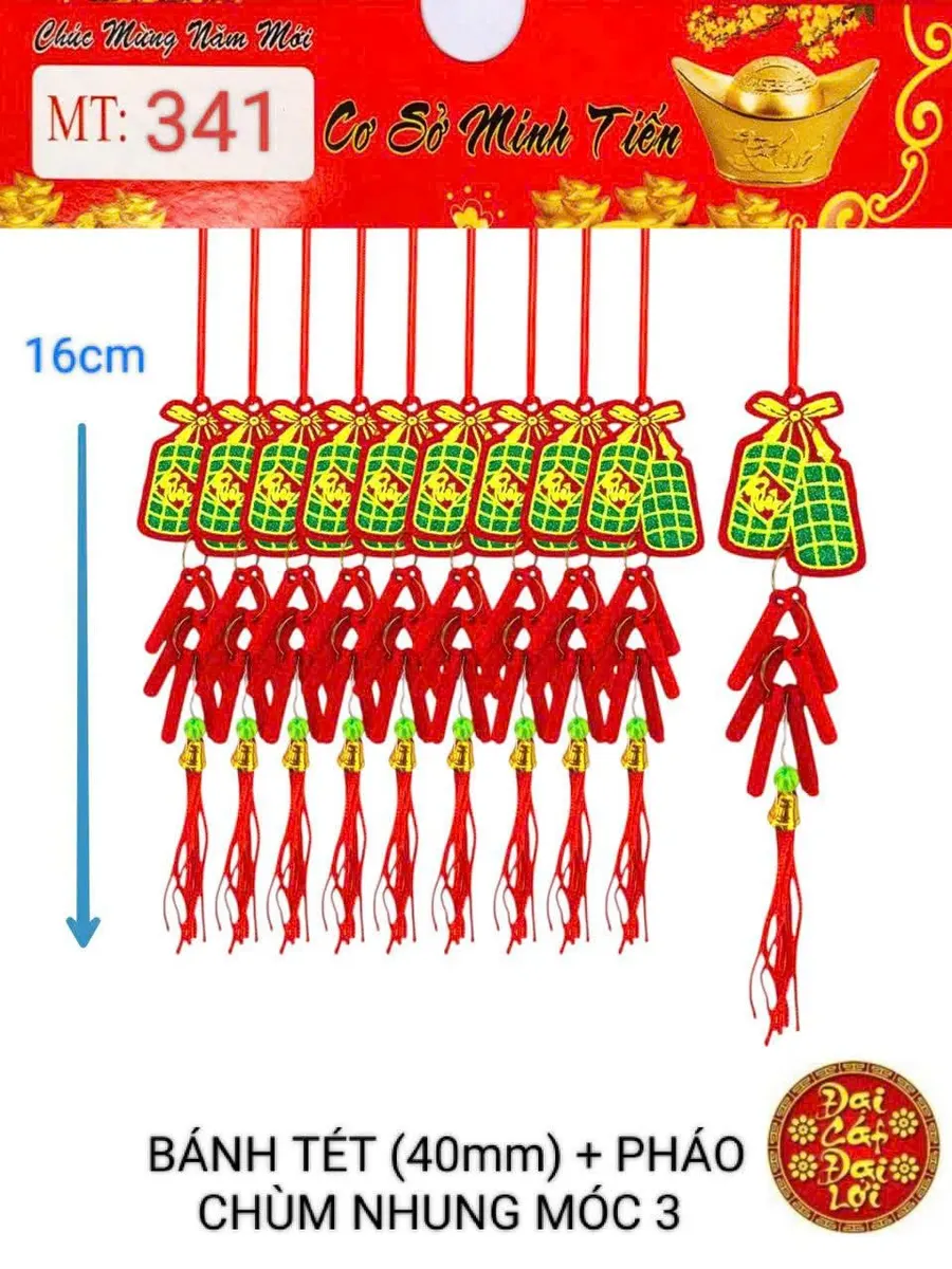 BÁNH TÉT (40mm) + PHÁO CHÙM NHUNG MÓC 3