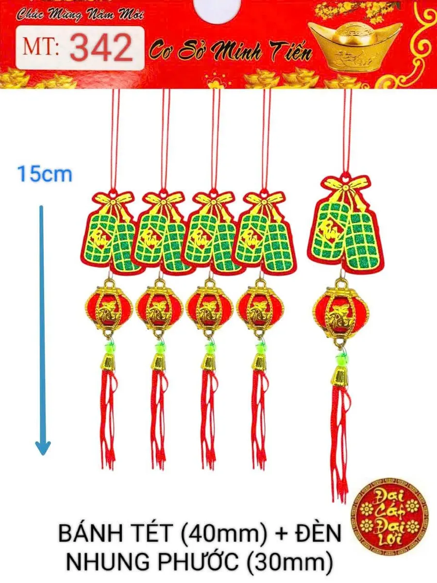 BÁNH TÉT (40mm) + ĐÈN NHUNG PHƯỚC (30mm)