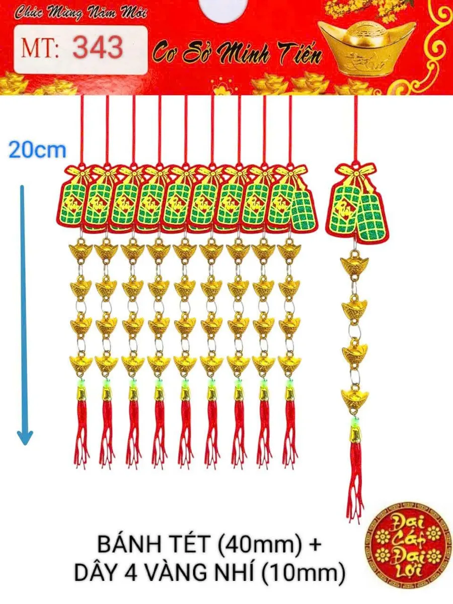 BÁNH TÉT (40mm) + DÂY 4 VÀNG NHÍ (10mm)